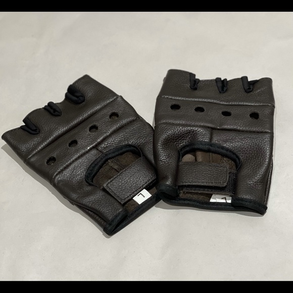 Men leather fingerless gloves - Picture 5 of 5